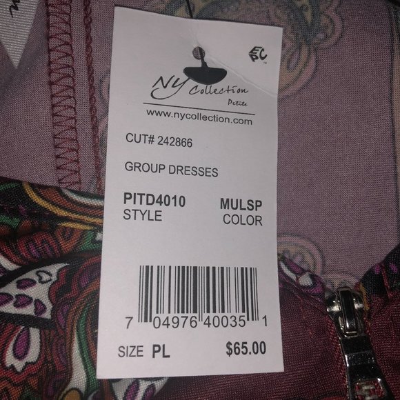 NYCollection Petite Knotted Front Zipper Neck Detail Dress NWT Sz LP - Picture 10 of 11